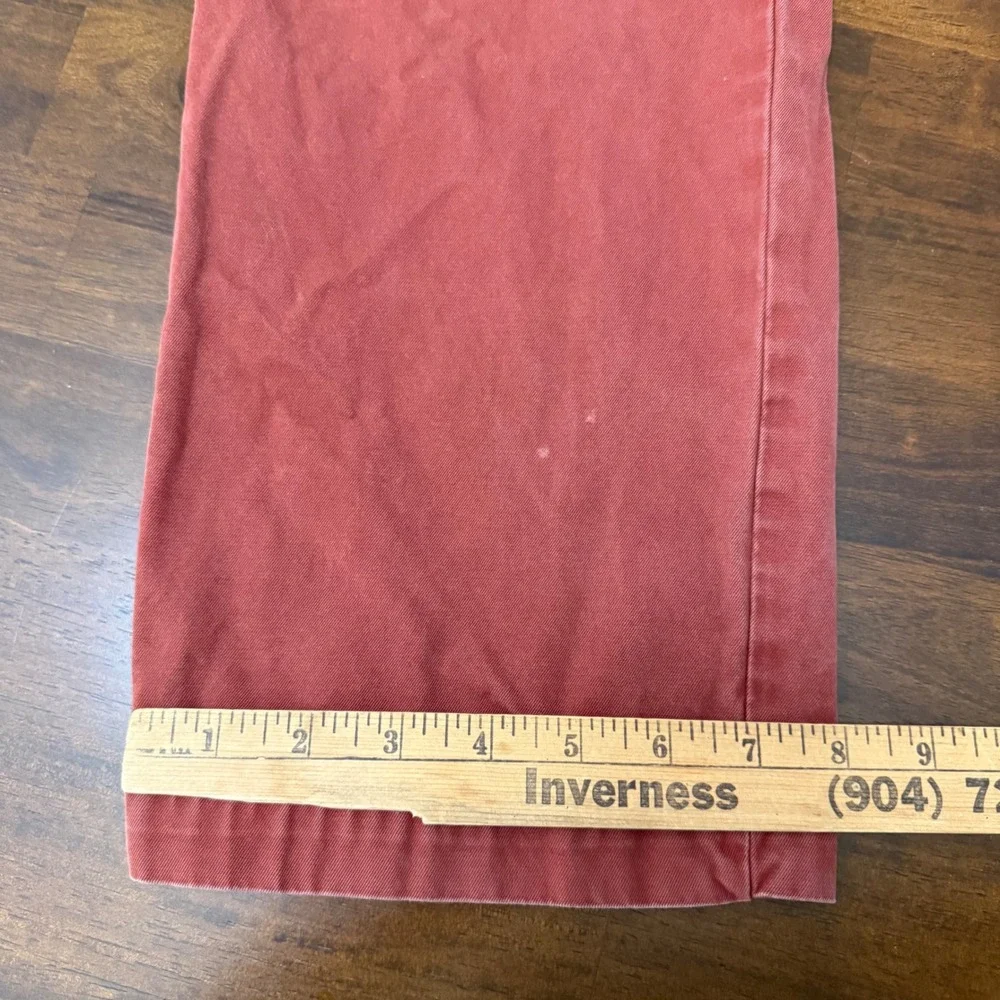 Banana Republic Gavin Chino Mens 32x32 (32x30) Coral Red Cotton Straight Pants
